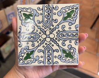 Handmade Mexican Talavera tiles 4" x 4" AC-84