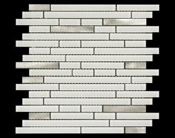 White Glass and Stainless Mesh Mosaic