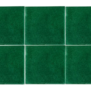 Handmade Mexican Talavera tiles 4" x 4" Verde Colonial