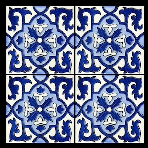 Handmade Mexican Talavera tiles 4&quot; x 4&quot; Traditional