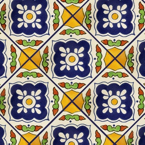 Handmade Mexican Talavera tiles 4" x 4" Guada