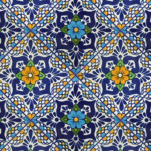 4x4  Handmade Escamilla Flower Talavera Tiles