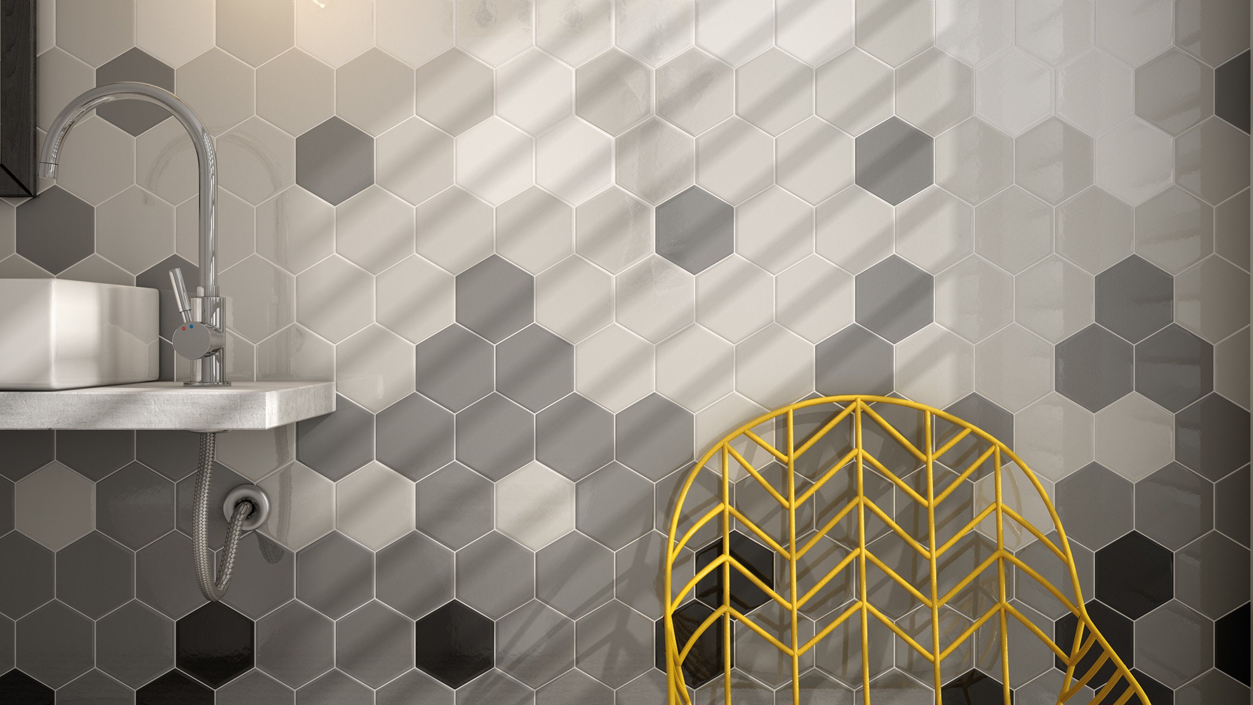 4x5 Glazed Ceramic Hexagon Deco Tile BR Etsy