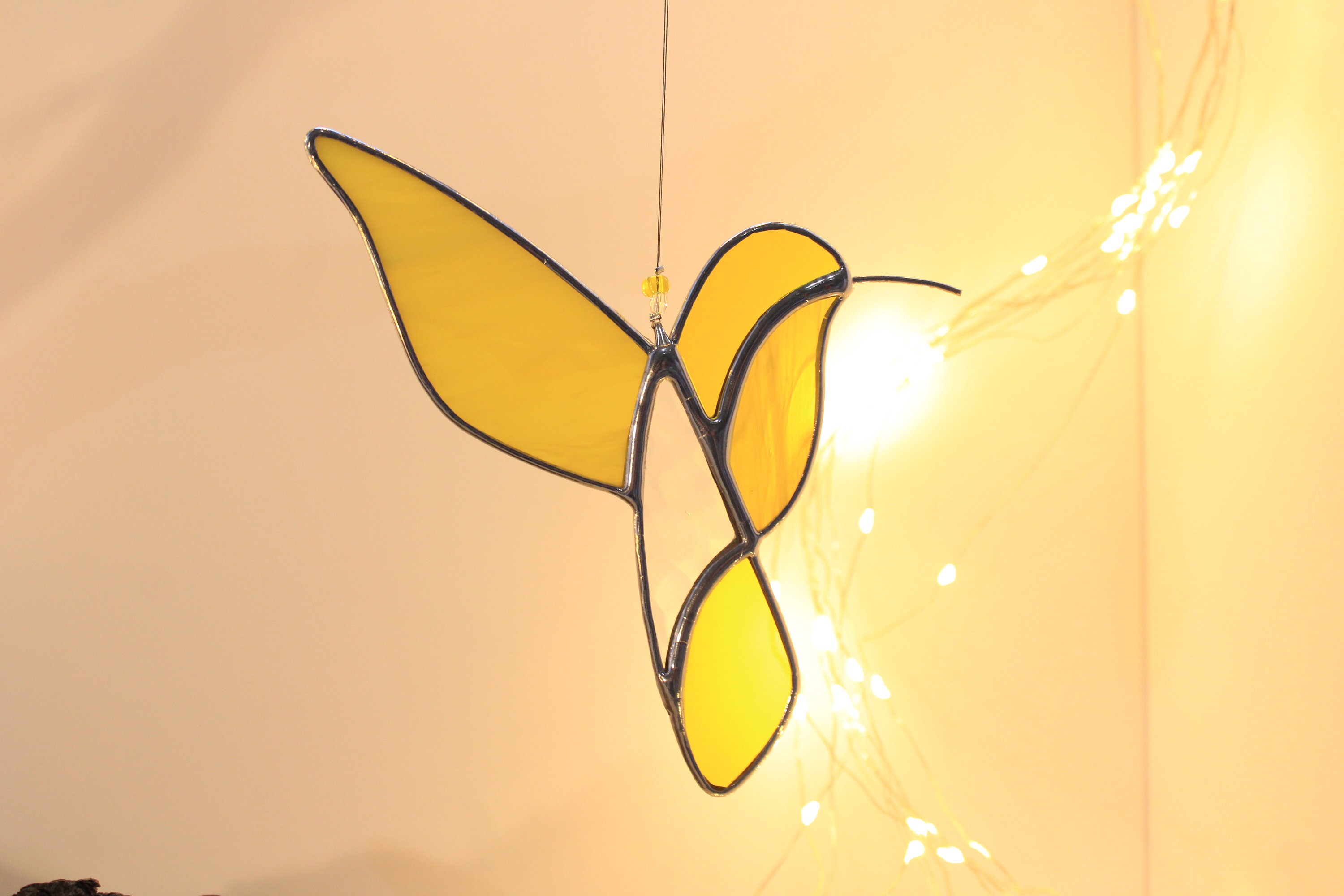 Vitrail Colibri Jaune