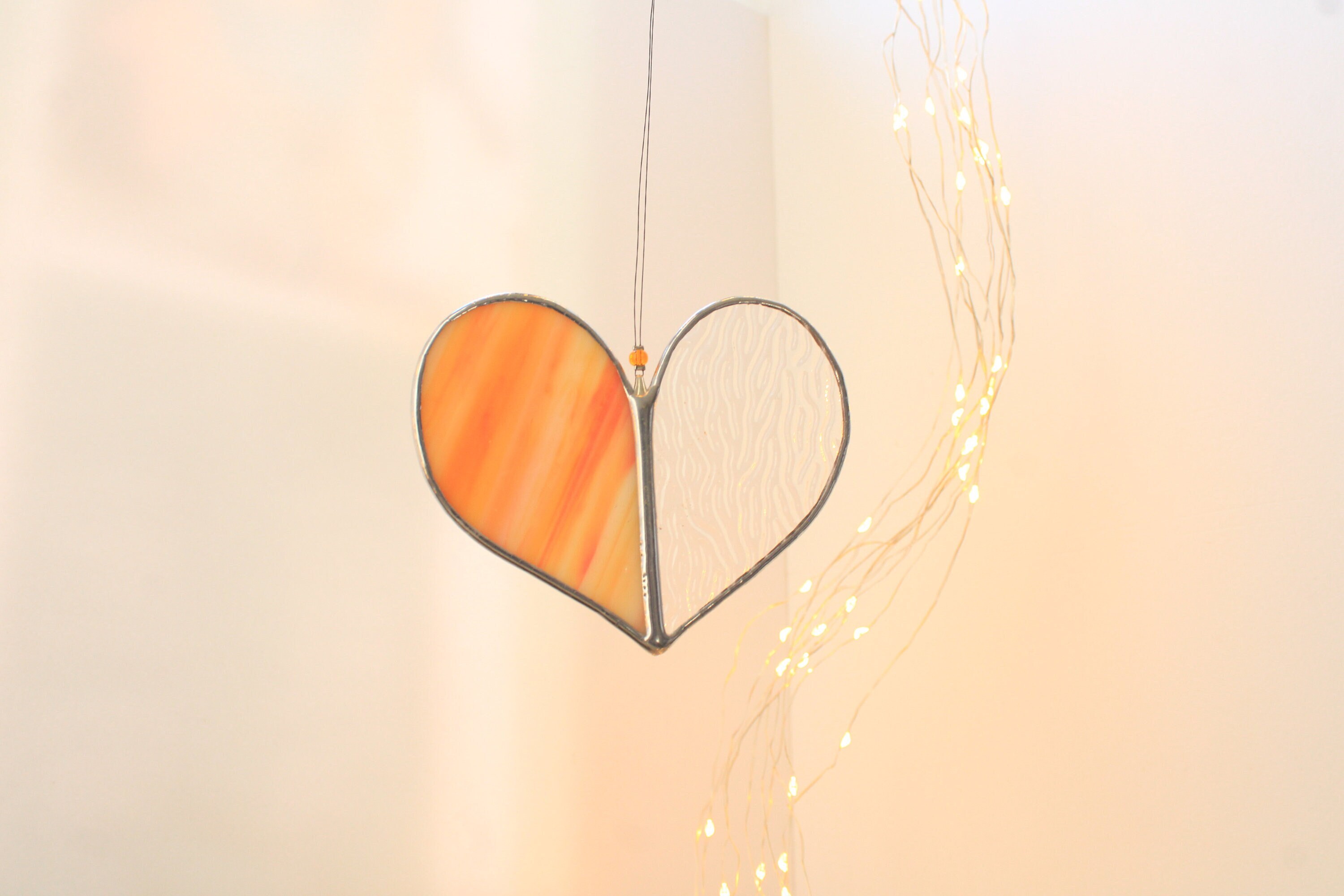 Vitrail Coeur Orangé