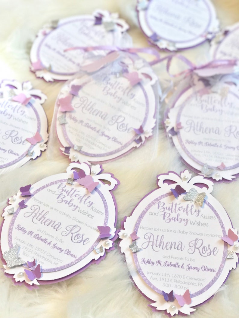 Sweet Butterflies Baby Shower Invitations Etsy