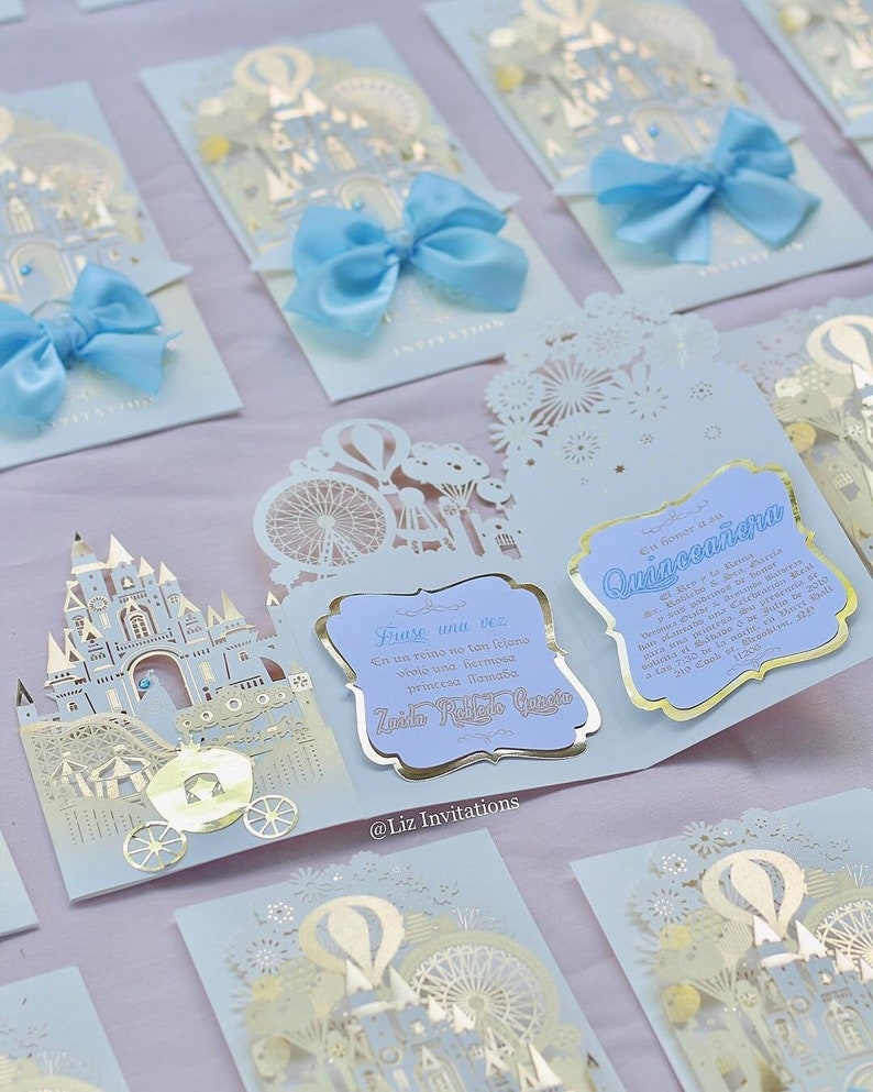 Cinderella Castle and Carriage Invitations Etsy