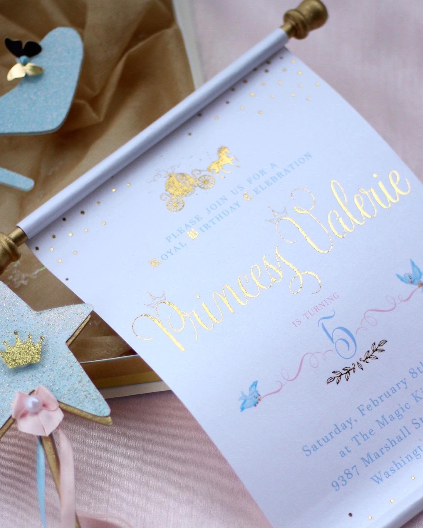 Cinderella Story Book Invitations