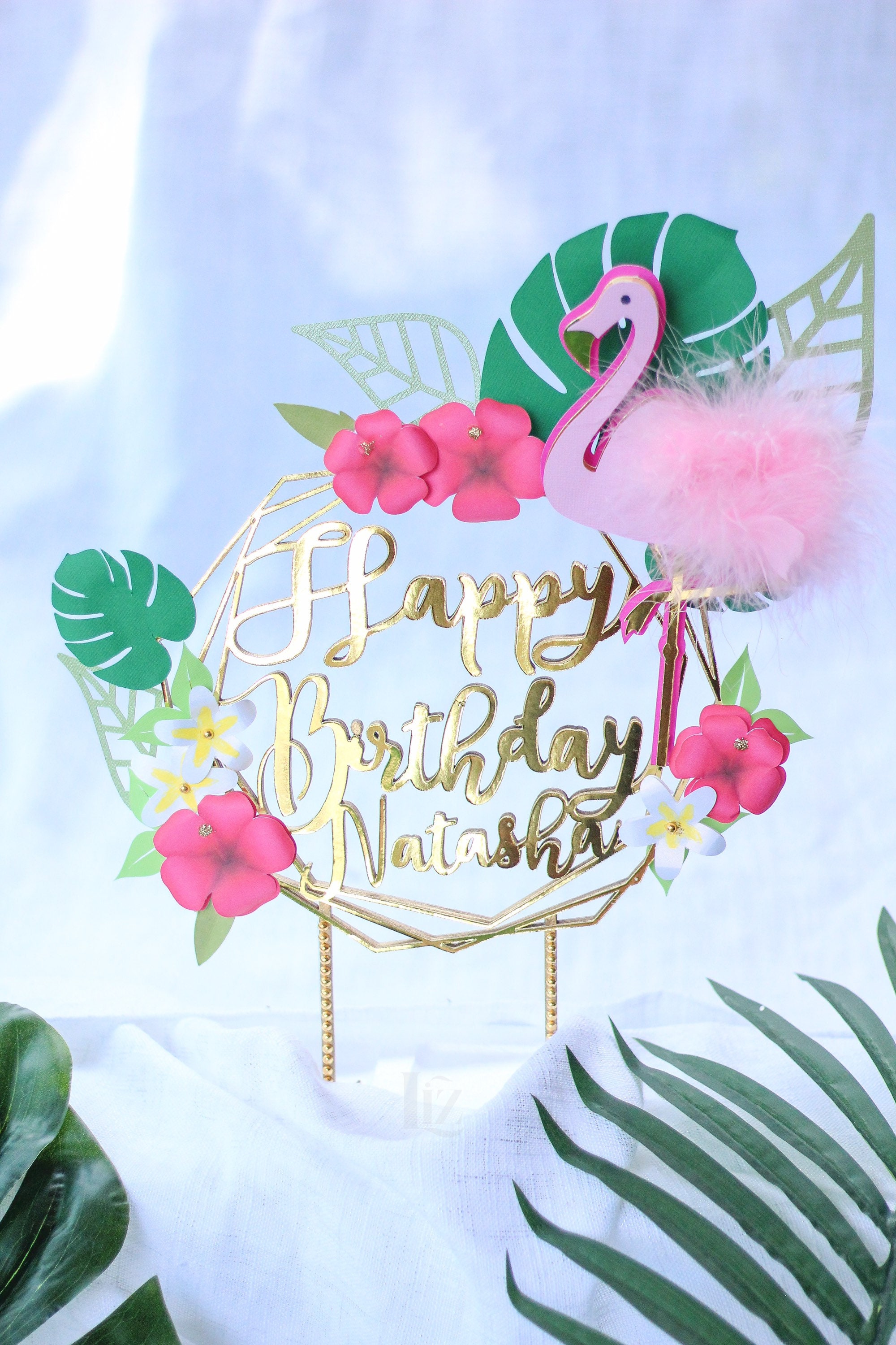 Flamingo Cake Topper for birthday party