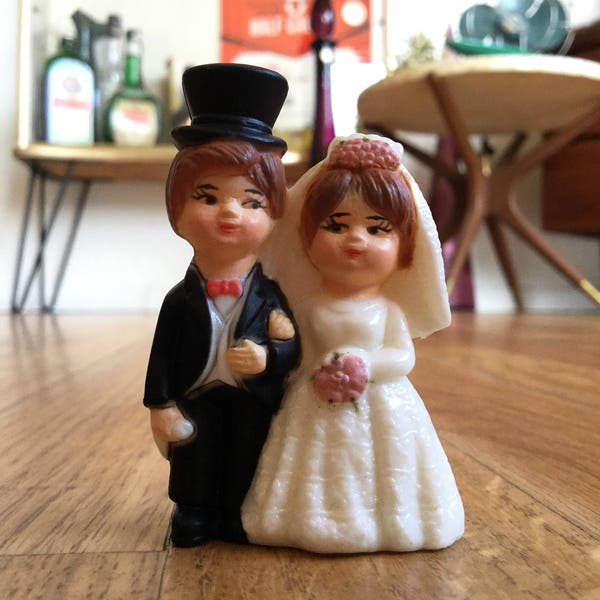 Vintage Plastic Wedding Cake Topper