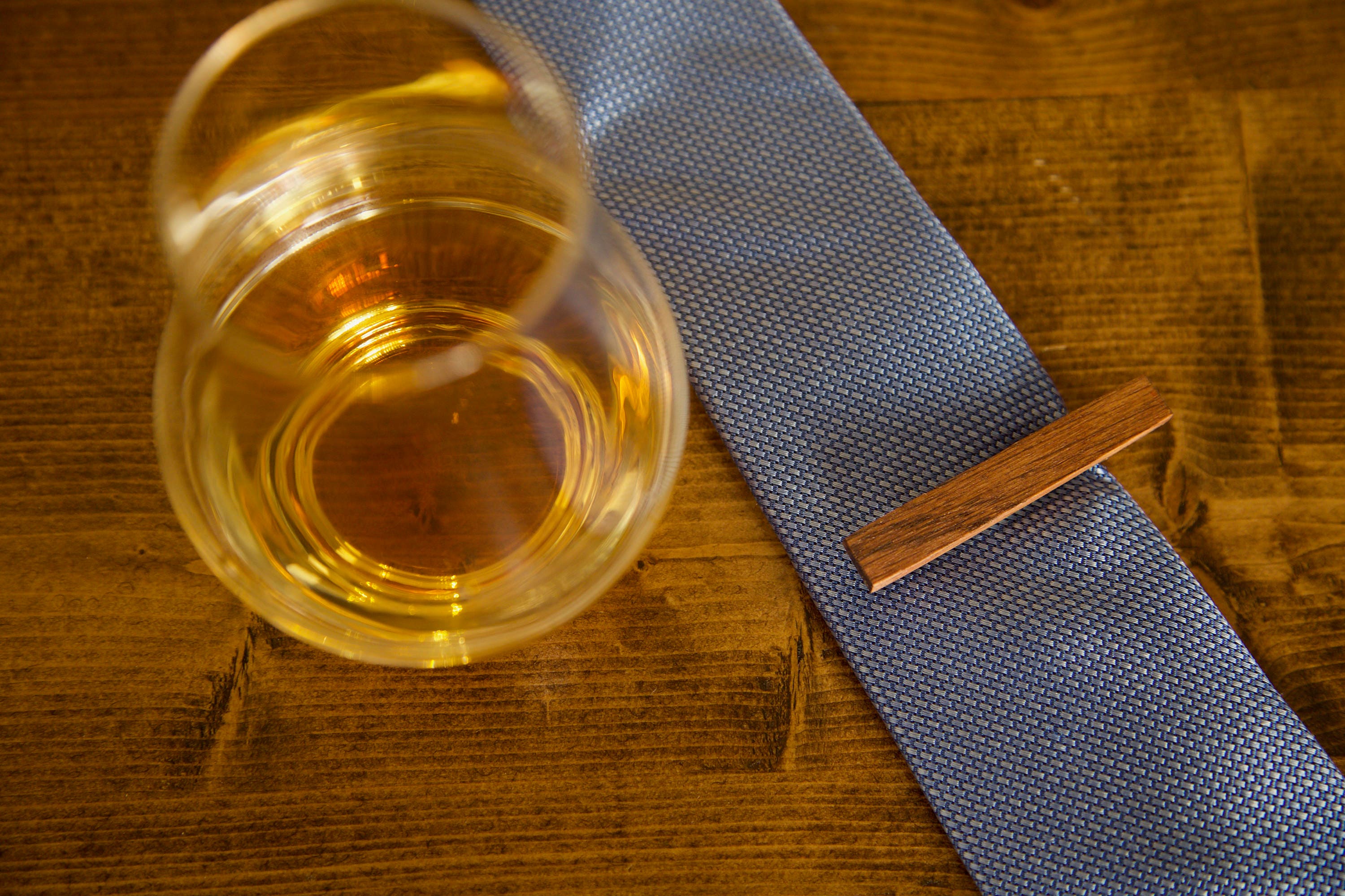 Reclaimed Wood Bourbon Barrel Tie Clip. Gifts for Guys. Wooden Tie Bar