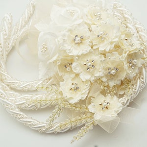Ivory Wedding Lasso - Silk Flower Wedding Lasso - Lazo de Boda - Lazo para Boda - Traditional Wedding Lasso Satin Cord