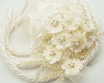Ivory Wedding Lasso - Silk Flower Wedding Lasso - Lazo de Boda - Lazo para Boda - Traditional Wedding Lasso Satin Cord