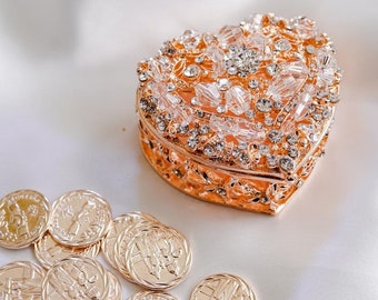Wedding Arras Rose Gold Arras de Oro Rosa - Heart Arras For Wedding Arras De Boda - Wedding Arras Box Set - Rose Gold Wedding Arras Coins