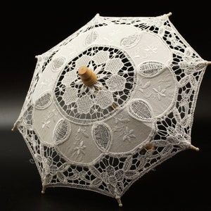 Mini Lace Parasol Wedding White, 10&quot; Victorian Lace Parasol for Wedding Ceremony Decoration, Bridal Shower Party Gift