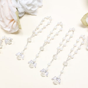 36 Mini Rosary Favors Baptism Favors -  Angel Mini Rosaries for Baptism Comunion Christening Gift