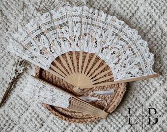 White Lace Fan Wedding, 10.5" Hand Fan, Victorian Lace Fan for Wedding Ceremony Beach Wedding, Wedding Favor Bridal Party Bridesmaid Gift