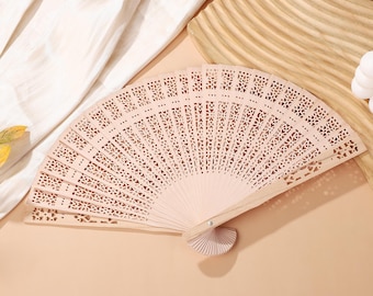10, 20, 30 Bulk Sandalwood Wedding Hand Fan Handheld for Wedding Ceremony Guests Rustic Boho Wedding, Favor Bridal Party Bridesmaid Gift