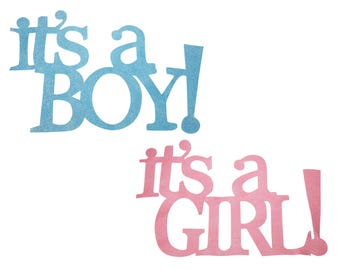 It's a Boy/Girl Baby Shower Gender Reveal Glitter Foam EVA Banner Sparkling Party Decoration Backdrop Accessory Centerpiece