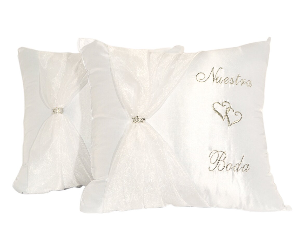 Wedding Kneeling Pillows Nuestra Boda Kneel Pillows White Etsy