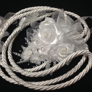 White Wedding Lasso - Blanco Lazo de Boda - Traditional Wedding Lasso Satin Rope - Lazo para Boda - Flower Wedding Lasso