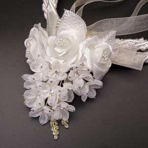 Ivory Wedding Lasso Rosary - Flower Traditional Wedding Lasso Rosary Satin Rope - Lazo de Boda - Catholic Wedding Lasso