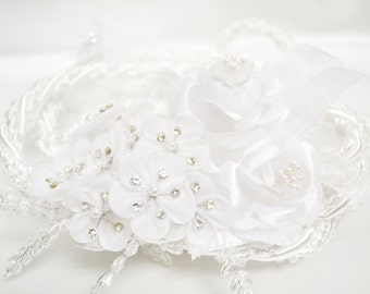 White Wedding Lasso - Silk Flower Wedding Lasso - Lazo para Boda - Lazo de Boda - Traditional Wedding Lasso - Catholic Wedding Lasso
