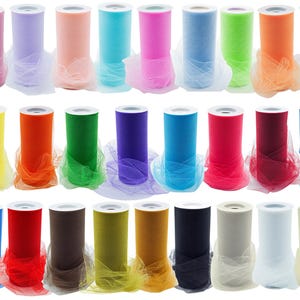 Tulle Fabric Roll 6&quot; x 25 Yard Tulle Polyester Netting Spool Wholesale Bulk Wedding DIY Craft Supplies Tutu, Veil, Dresses, Costume, Sewing