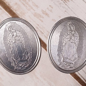 60 PCS Baptism First Communion Foil Sticker Labels Our Lady of Guadalupe Embossing - Silver Foil Sticker Labels Favors Envelopes Recuerdos