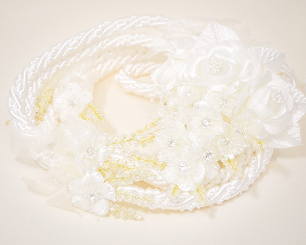 Ivory Wedding Lasso Silk Flower Wedding Lasso Lazo de Boda Etsy