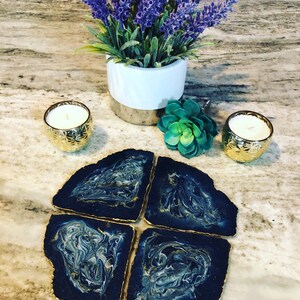 SOLD-custome made -Resin made decorative coasters - agate coasters. One of a kind gift idea.
