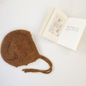 Knitted Bobble Bonnet: Mustard Baby & Toddler Hat