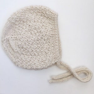Hand Knit Alpaca Baby Bonnet: Vintage Inspired Photo Prop