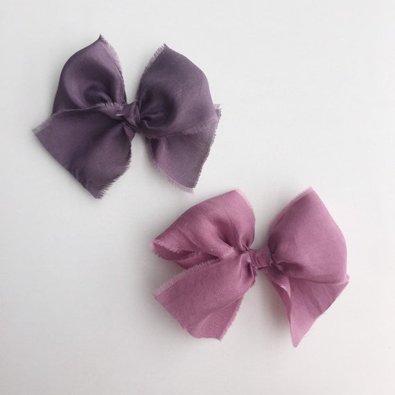 EiffelAndEyre Silk Hair Bow/ Baby Bow Silk/ Hair Accessory Girls/ Silk Bow Headband/ Hair Bow Clips/ Pigtail bows/ Raw Silk bows/ Girls Hair Bow