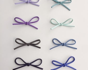 Faux Suede Newborn Bow: Petite Baby Headband