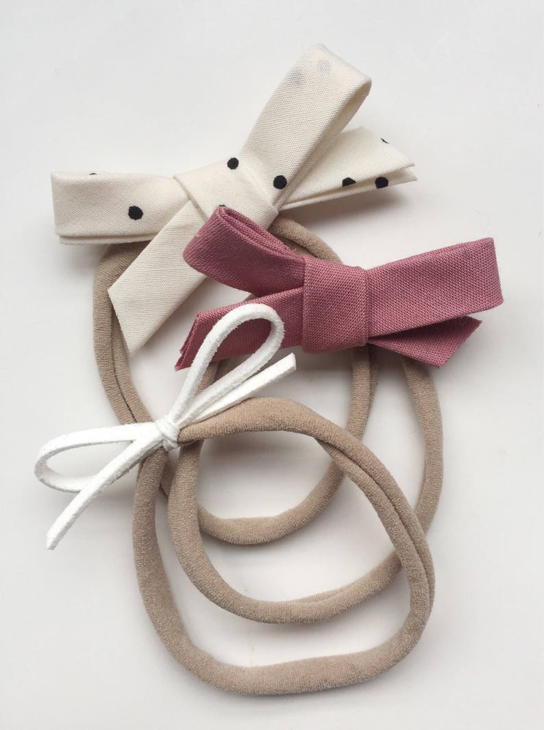 Valentine/'s Bow Set Pink Baby HeadbandsBow Headband Hand-Tied Bow Polka Dot Baby Bow Newborn Photo Prop Toddler Headbands