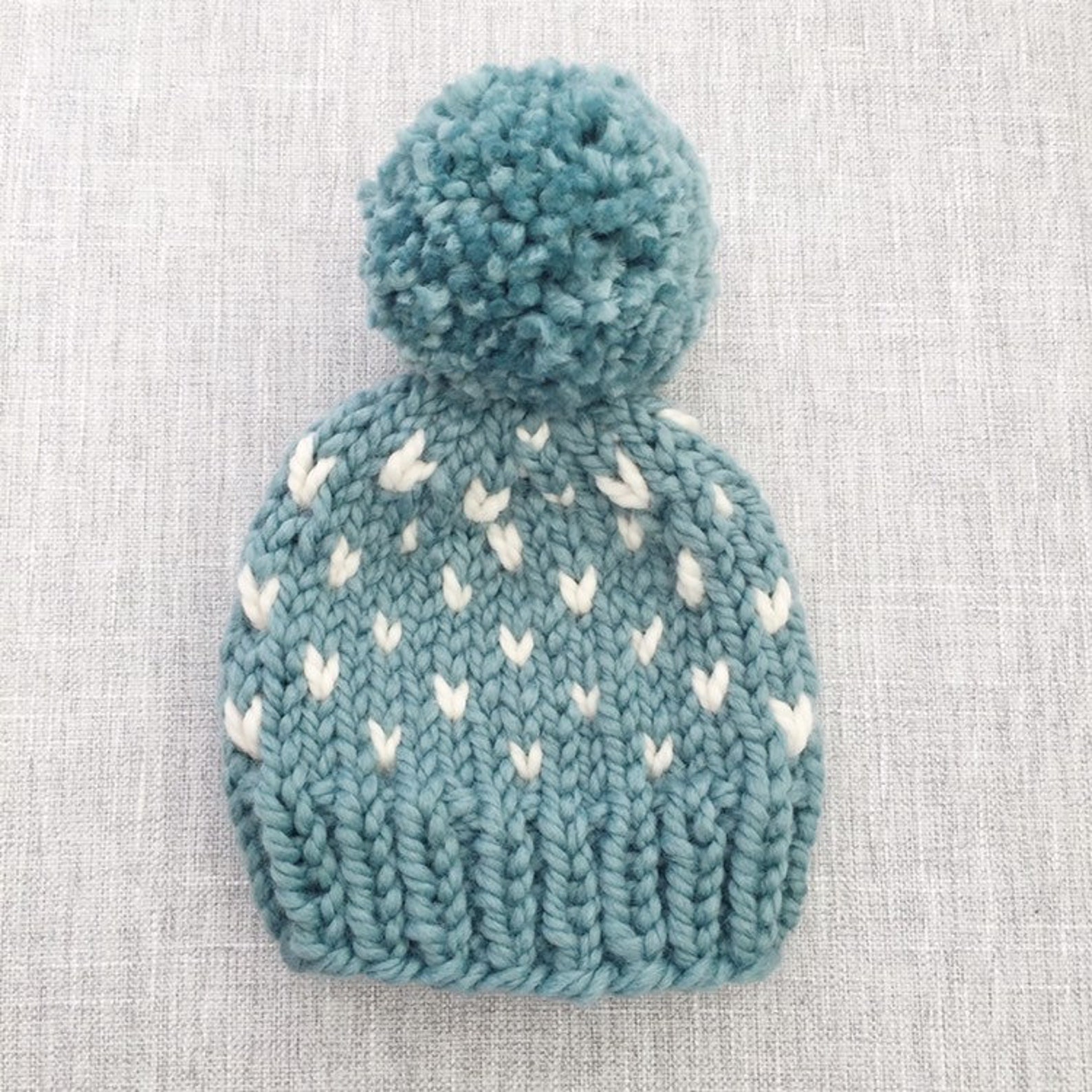 Green Wool Hat/ Baby Hat Knitted/ Pom Pom Toddler Hat/ Winter Etsy