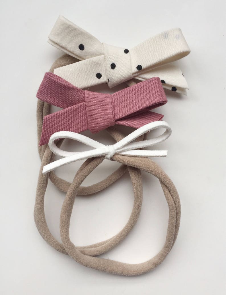 Valentine/'s Bow Set Pink Baby HeadbandsBow Headband Hand-Tied Bow Polka Dot Baby Bow Newborn Photo Prop Toddler Headbands