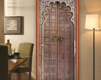 Door Wall Sticker ***Old Oriental Style Door*** / Moroccan Wall Mural /Self-Adhesive Vinyl Mural for Doors / Self-Adhesive Wallpaper