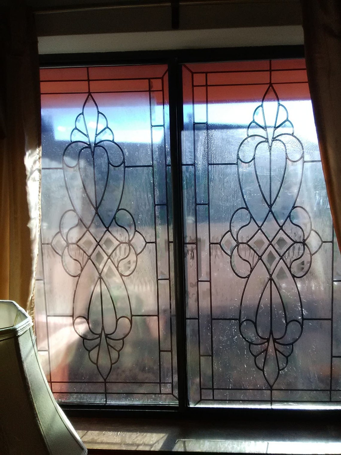 Door Window Sticker Stained Glass with Bevels / Etsy