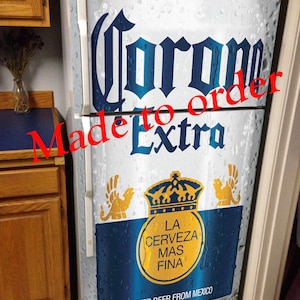 Fridge Decal Corona Extra /Man Cave Fridge Wrap/ Vintage Fridge Wraps/ Retro Fridge Wrap/ Vinyl Fridge Wrap