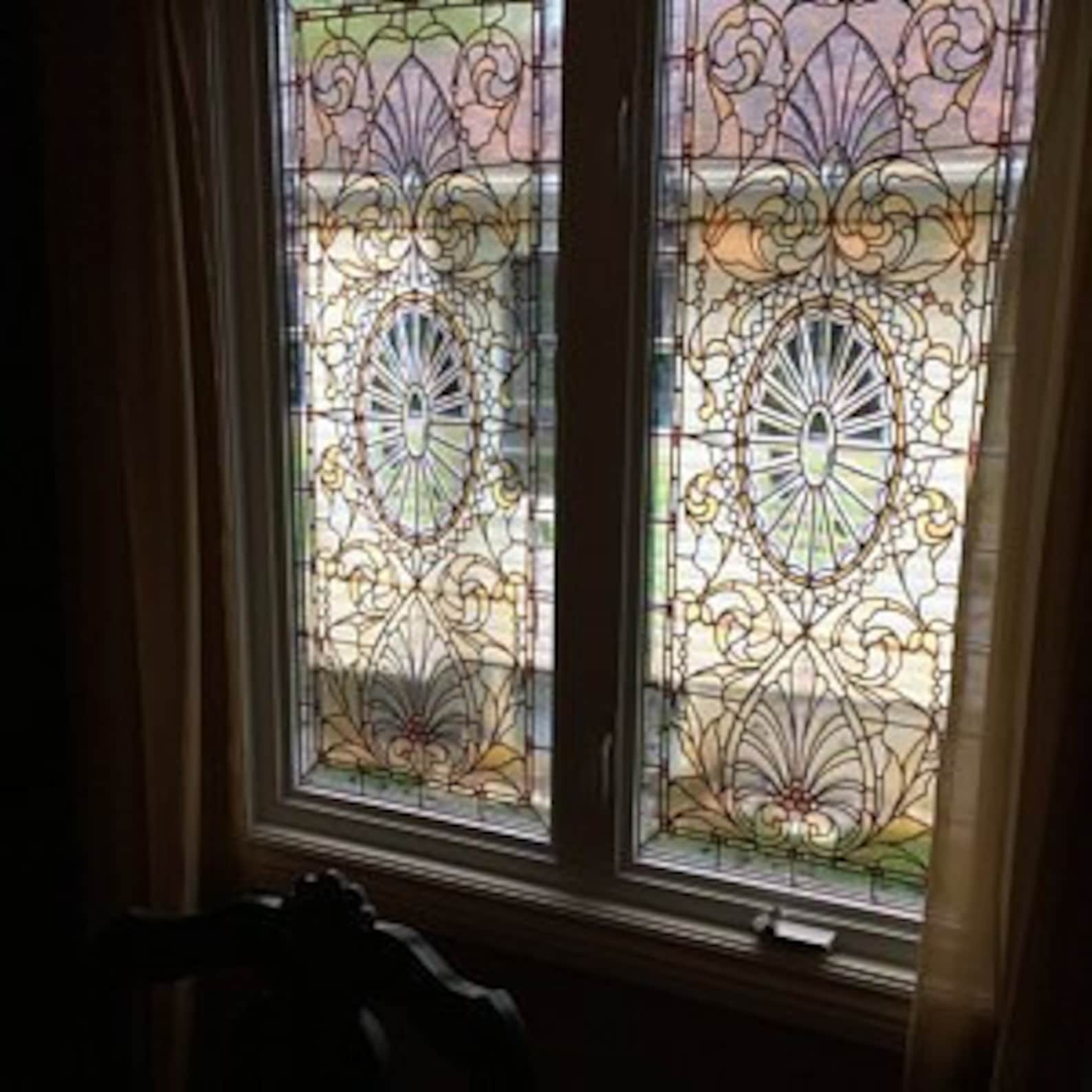 Door Wall Sticker stained Glass With Bevels / Stained Glass Etsy