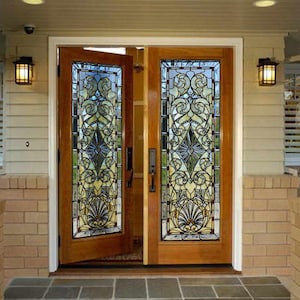 Adhesivo para puerta de vidrio *Vitral con biseles* / Adhesivo para puerta de vidrio / Película para ventana / Revestimiento de puerta de vidrio / Papel tapiz para puerta