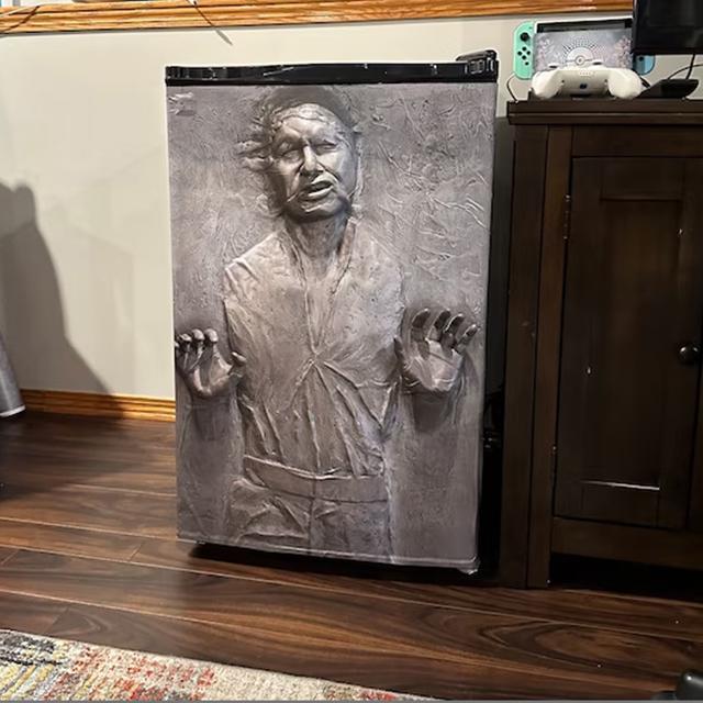 Stickers Autocollants Frigo Han Solo En Carbonite Mesure 185 X 70 Cm| Vinyle Adhésif Résistant