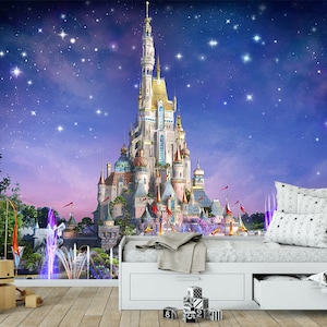 3D Wall Decal Window Magical Castle /Fairy Princess Castle Wall Decal/Kids Castle Wallpaper/Castle Wallpaper Mural/ Castle Window Wall Decal