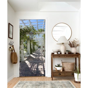 Tür Wandaufkleber Sommer Terrasse/ Selbstklebende Tür Tapete Vinyl Aufkleber Wandbild/ 3D Tür Wandbilder/ Tür Wandbild Garten Schälen und Aufkleben