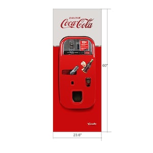 Fridge Vinyl Sticker Vending Machine Vendo 44/ 23.6&quot;x60&quot;/ Vendo 44 Coke Machine/ Man Cave/ Garage Fridge Decal/ Refrigerator Wrap