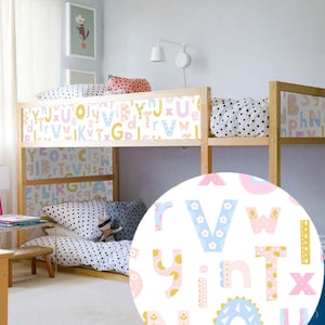 Decals for Kura Bed, Ikea, Alphabet / Ikea Kura Bed Decals/ Kura Bed Accessories / Vinyl Decals for Kura Bed Panels/ Peel & Stick