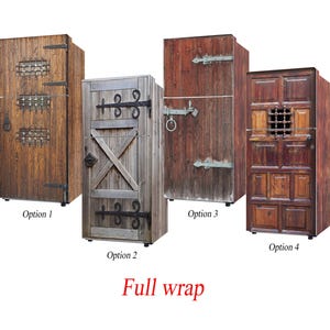 Fridge Vinyl Sticker *Old Wooden Door/ Self-Adhesive Vinyl Refrigerator Decal/Fridge Wraps/ Refrigerator Full Wrap/Refrigerator Magnet Cover