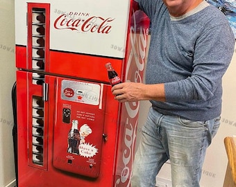 Vintage Fridge Decal Coca Cola Vending Machine/ Coca Cola Fridge